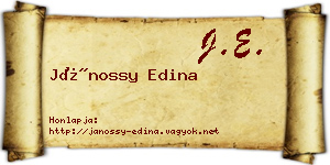 Jánossy Edina névjegykártya