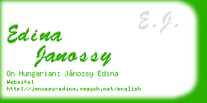 edina janossy business card