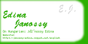 edina janossy business card